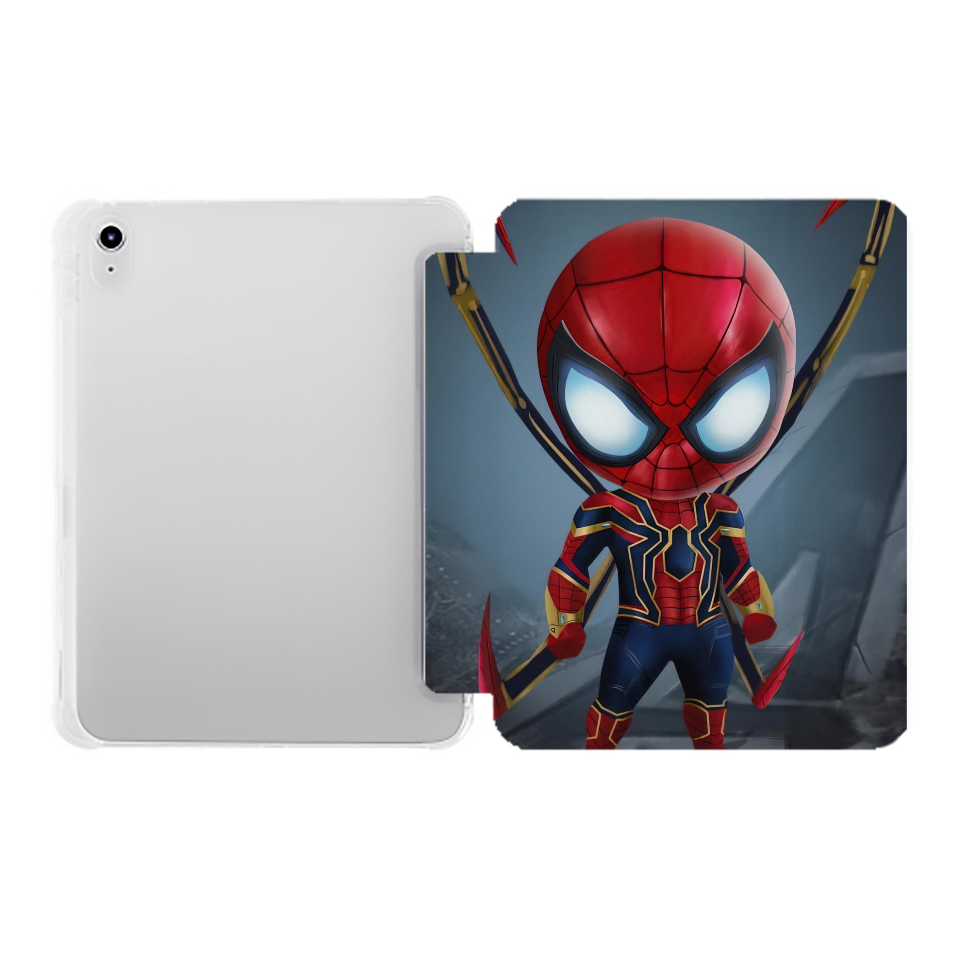 （画像用） Spider Man スパイダーマン IPad ケース ペン収納付き 三つ折りスタンド PUレザー×シリコン 対応機種9.5/10.5/10.9インチ